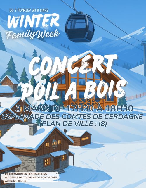 WINTER FAMILY WEEK CONCERT POIL À BOIS 84 Avenue Emmanuel Brousse Font-Romeu-Odeillo-Via 2026-03-03 WINTER FAMILY WEEK CONCERT POIL À BOIS