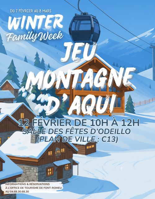 WINTER FAMILY WEEK JEU DE PISTE MONTAGNE D'AQUI