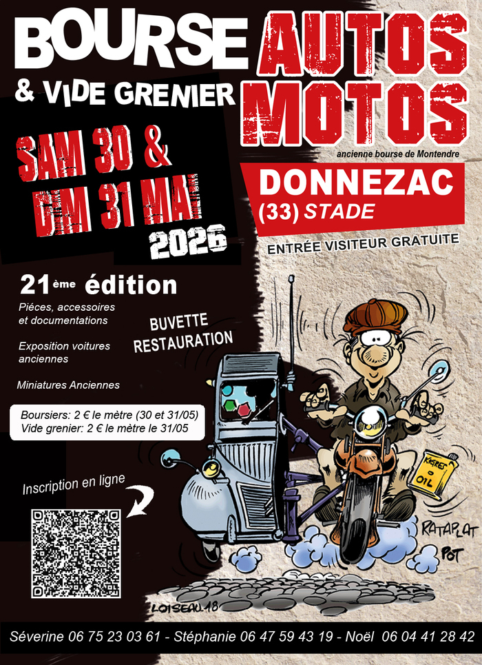 21ème Bourse d’échanges autos motos Stade Municipal de Donnezac (33860) Donnezac 30 et 31 mai 21ème Bourse d'échanges autos motos Stade Municipal de Donnezac (33860) Donnezac