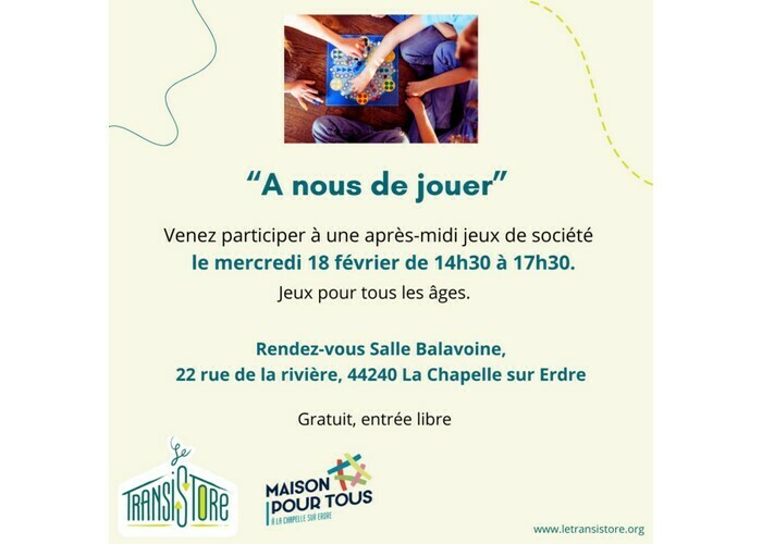 A nous de jouer - Jeux de société Salle Balavoine