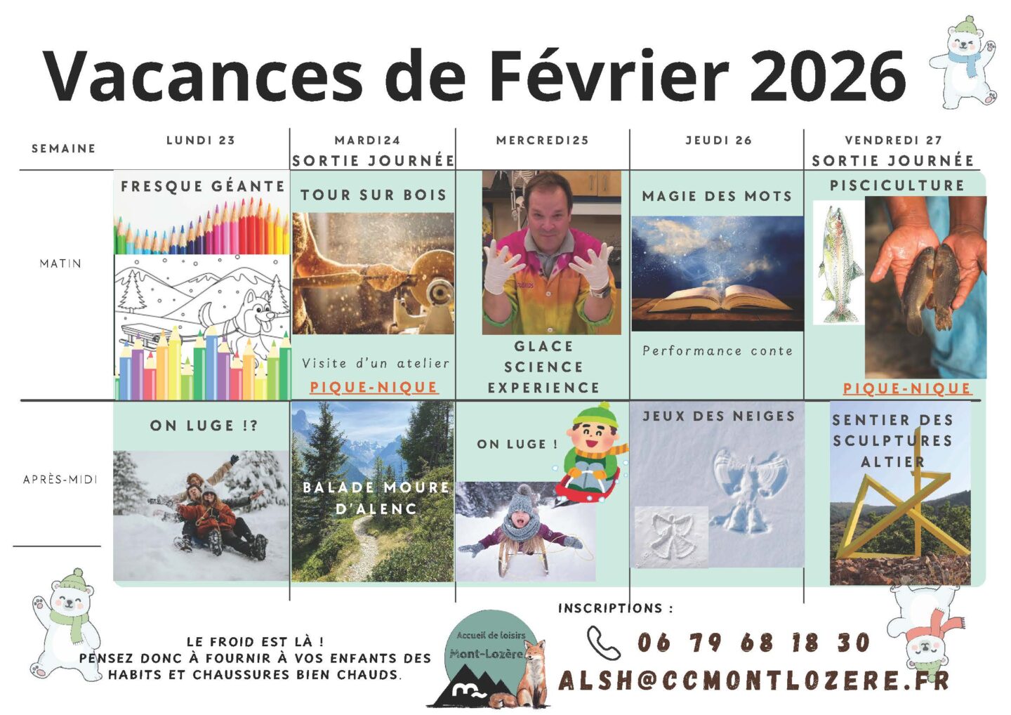 ACCUEIL DE LOISIRS DU BLEYMARD VACANCES DE FÉVRIER