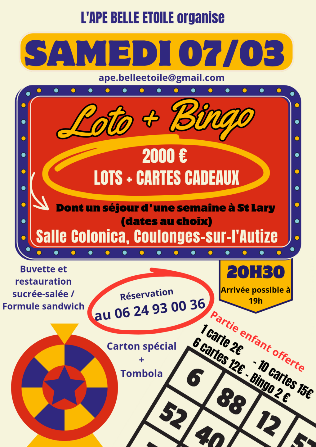 APE Belle étoile Super LOTO + BINGO