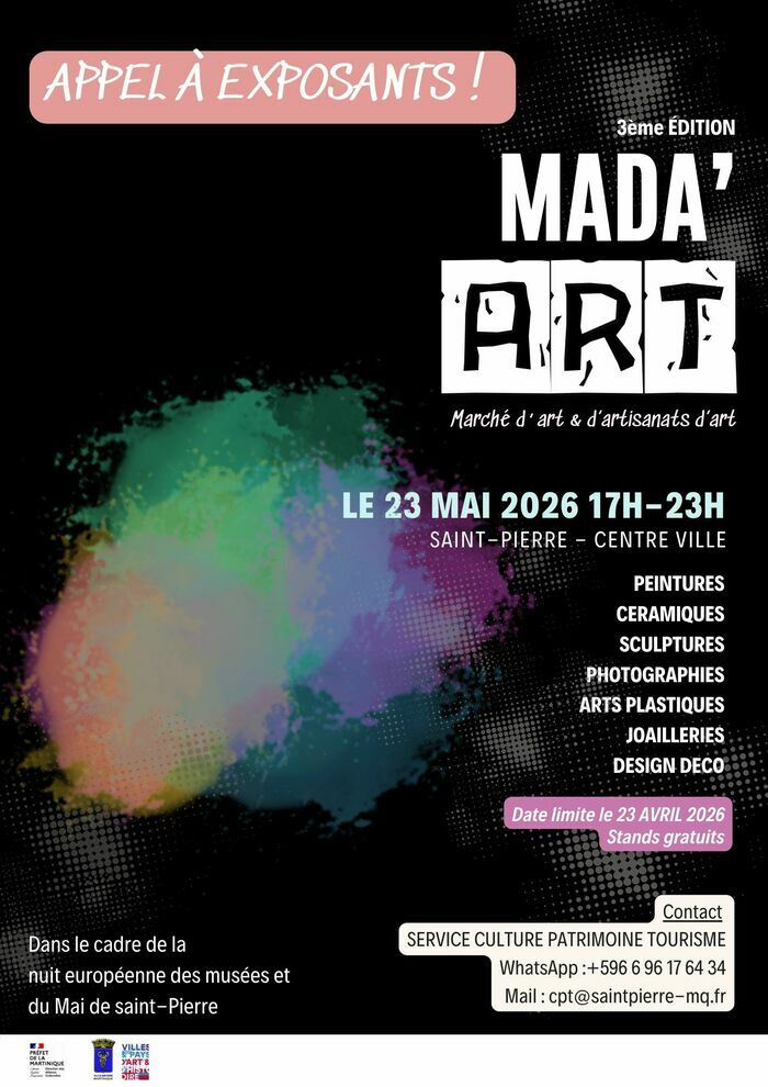 APPEL À EXPOSANTS MADA' ART Saint-Pierre Martinique Saint-Pierre
