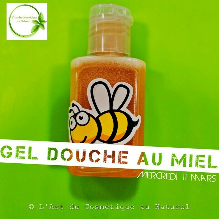 Atelier cosmétique pour enfant: fabrication Gel douche au miel Espace de quartier Eaux-Vives Genève