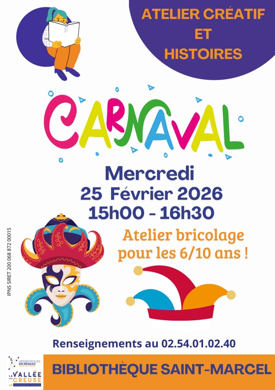 Atelier créatif et histoires Carnaval