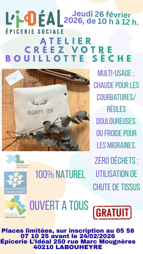 Atelier Créer sa propre bouillotte sèche