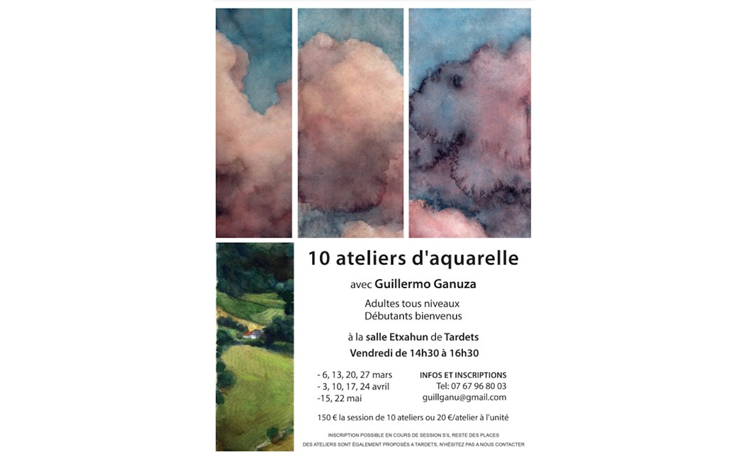 Atelier d’aquarelle Place centrale Tardets-Sorholus 2026-05-15 Atelier d'aquarelle