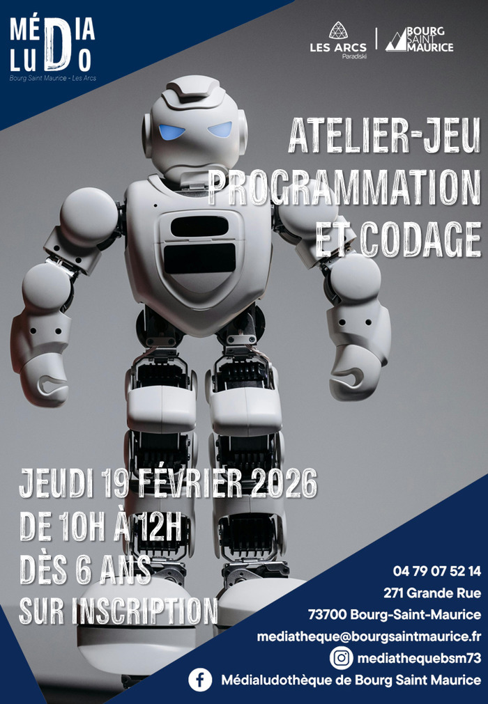 Atelier-jeu : programmation et codage Médialudothèque de Bourg Saint Maurice Bourg-Saint-Maurice