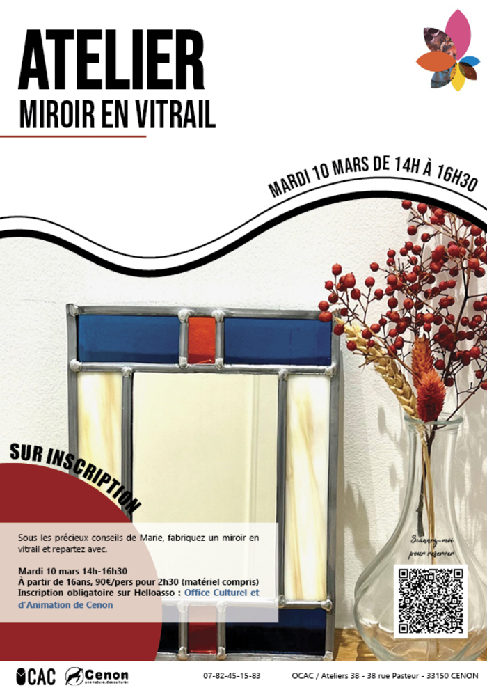 Atelier miroir en vitrail OCAC Cenon