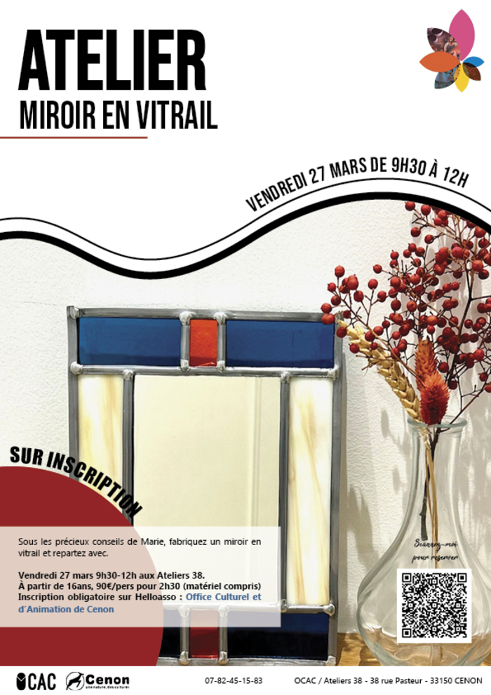 Atelier miroir en vitrail OCAC Cenon