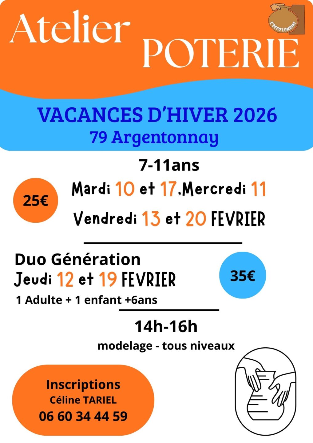 Atelier poterie Duo génération