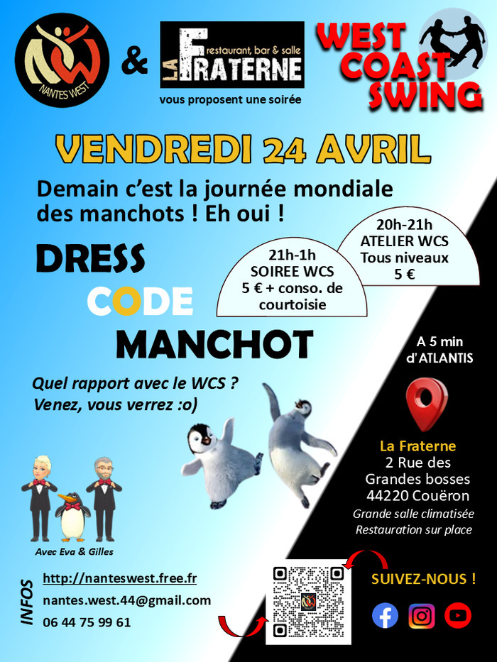 Atelier + Soirée West Coast Swing « Manchots » La Fraterne