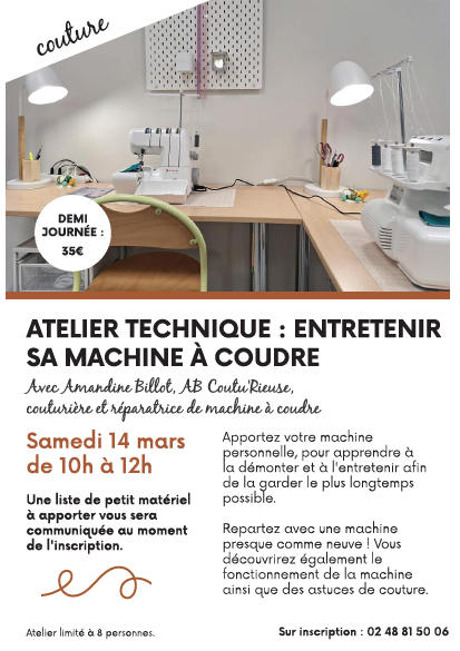 Atelier technique entretenir sa machine à coudre