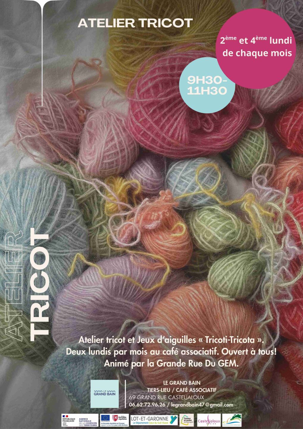 Atelier tricot Le Grand Bain Casteljaloux 2026-02-23 Atelier tricot