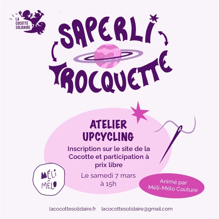 Atelier upcycling avec Méli-Mélo Couture ! Cocotte Solidaire (La)