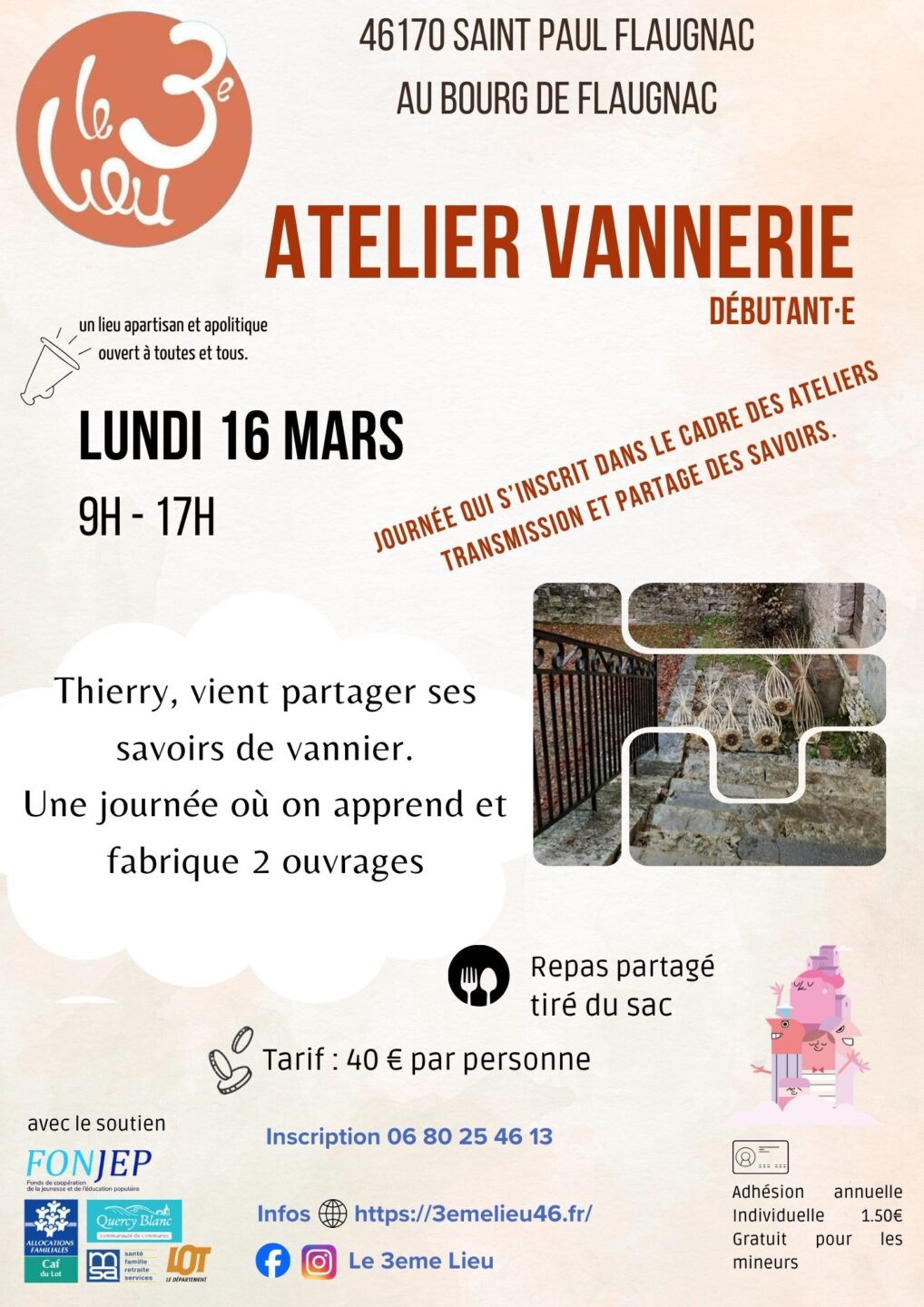Atelier vannerie au 3ème lieu