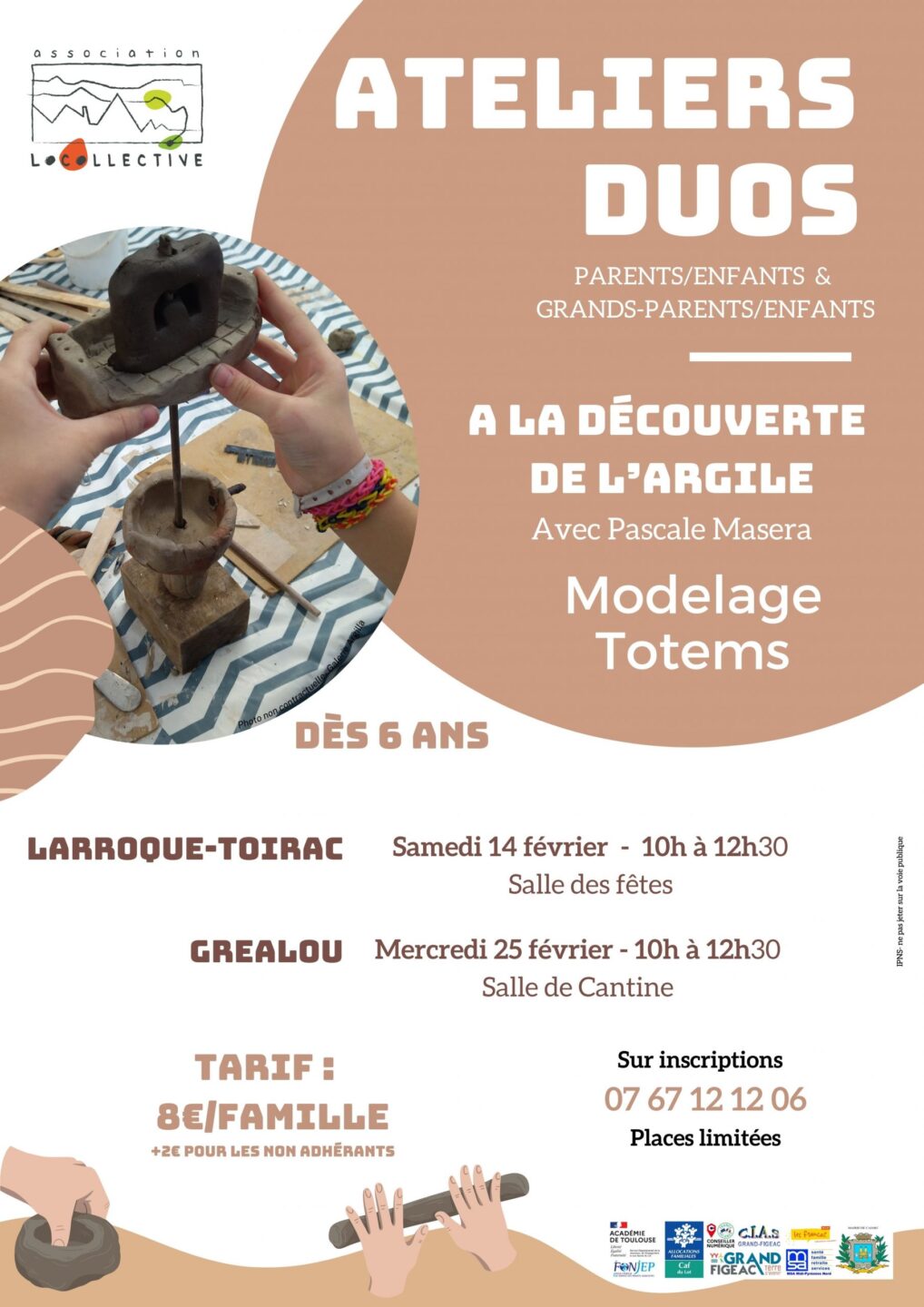 Ateliers duos à la découverte de l'argile à Gréalou