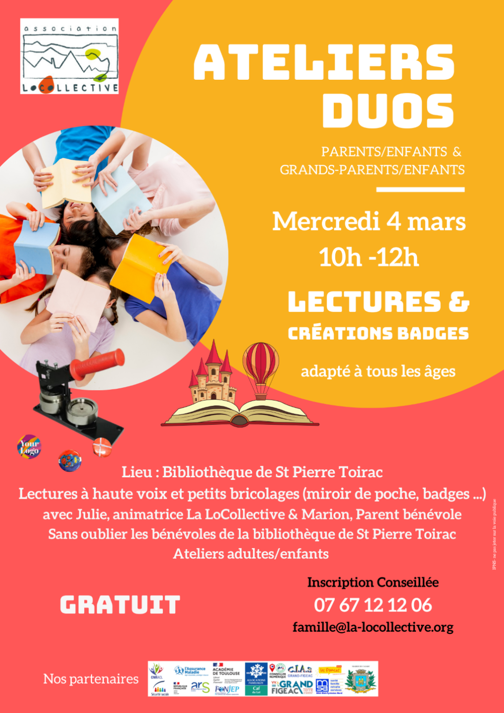 Ateliers duos (lecture et bricolage) à Saint-Pierre-Toirac