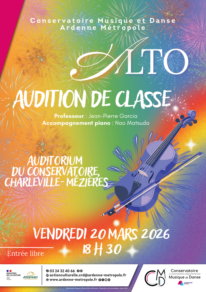 Audition de classe : alto Auditorium du Conservatoire - Site de Charleville-Mézières Charleville-Mézières