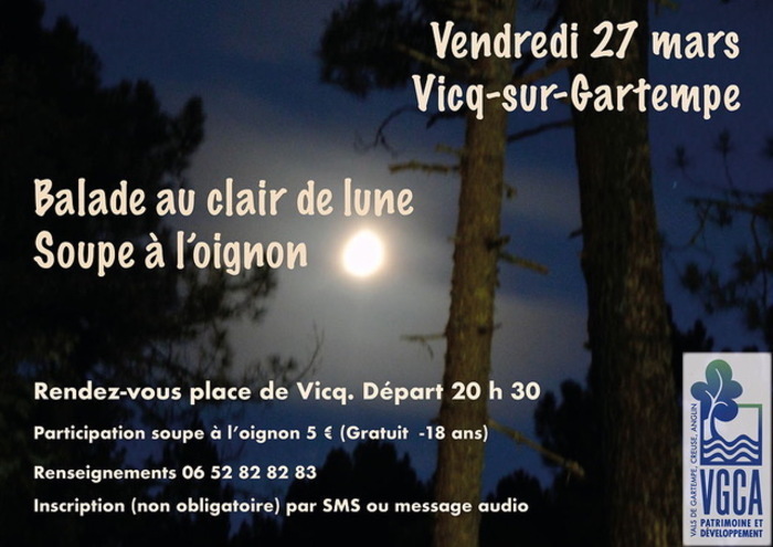 Balade au clair de lune et soupe à l’oignon Place du bourg Vicq-sur-Gartempe 2026-03-27 Balade au clair de lune et soupe à l'oignon