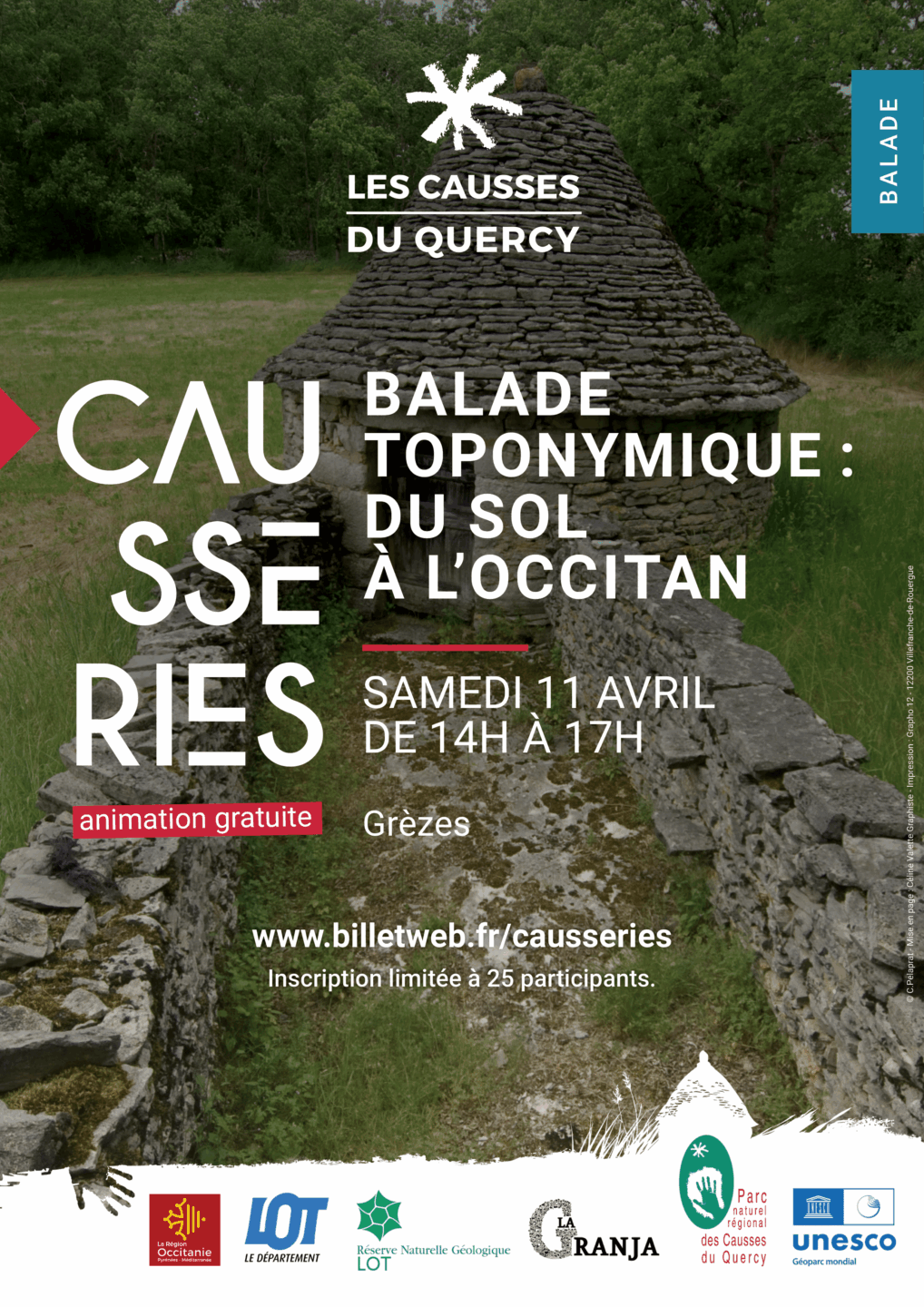 Balade toponymique Du sol à l’Occitan Grèzes 2026-04-11 Balade toponymique Du sol à l'Occitan