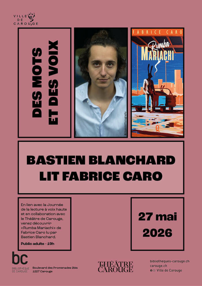 Bastien Blanchard lit Fabrice Caro Bibliothèque de Carouge Carouge