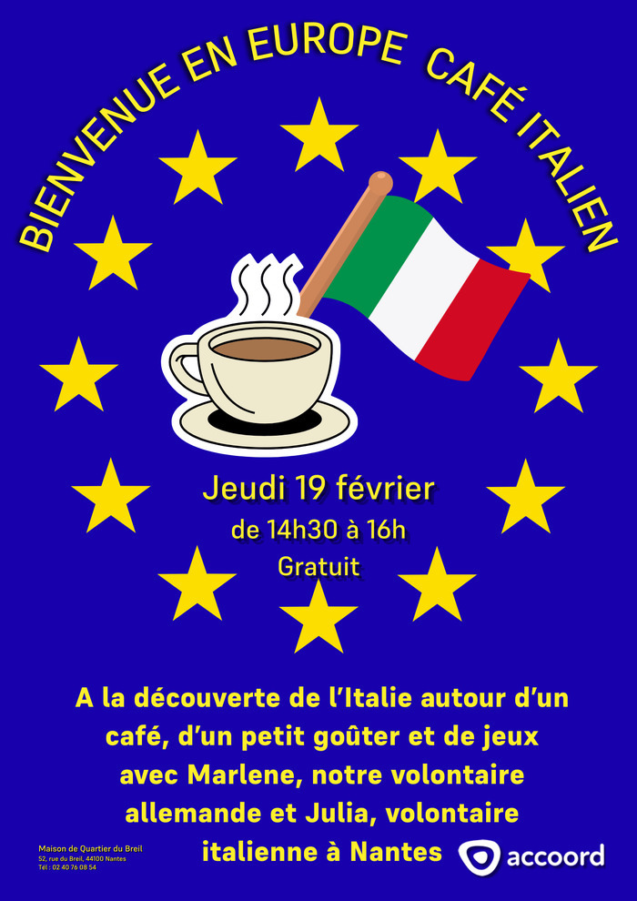 Café italien Maison de quartier du Breil -Accoord Nantes