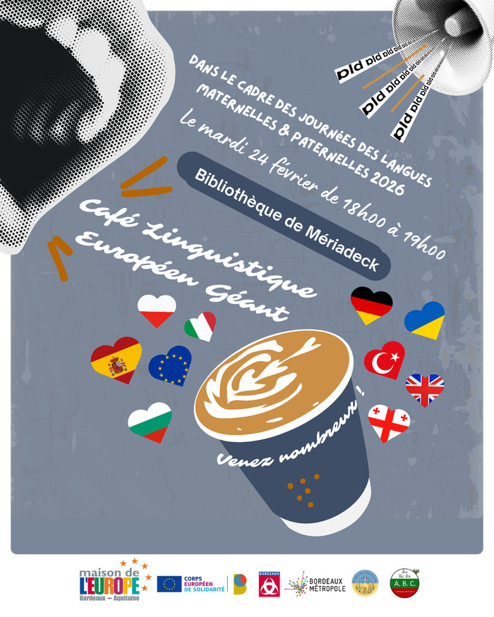Café linguistique Géant 2026 Bibliothèque Mériadeck Villenave-d'Ornon