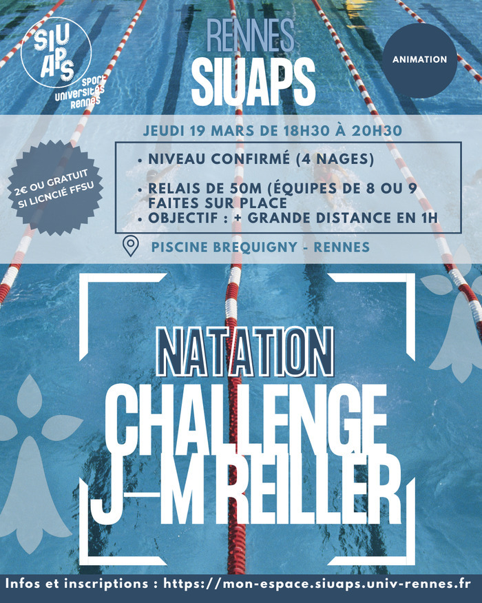 Challenge de natation Jean-Michel Reiller piscine brequigny Rennes