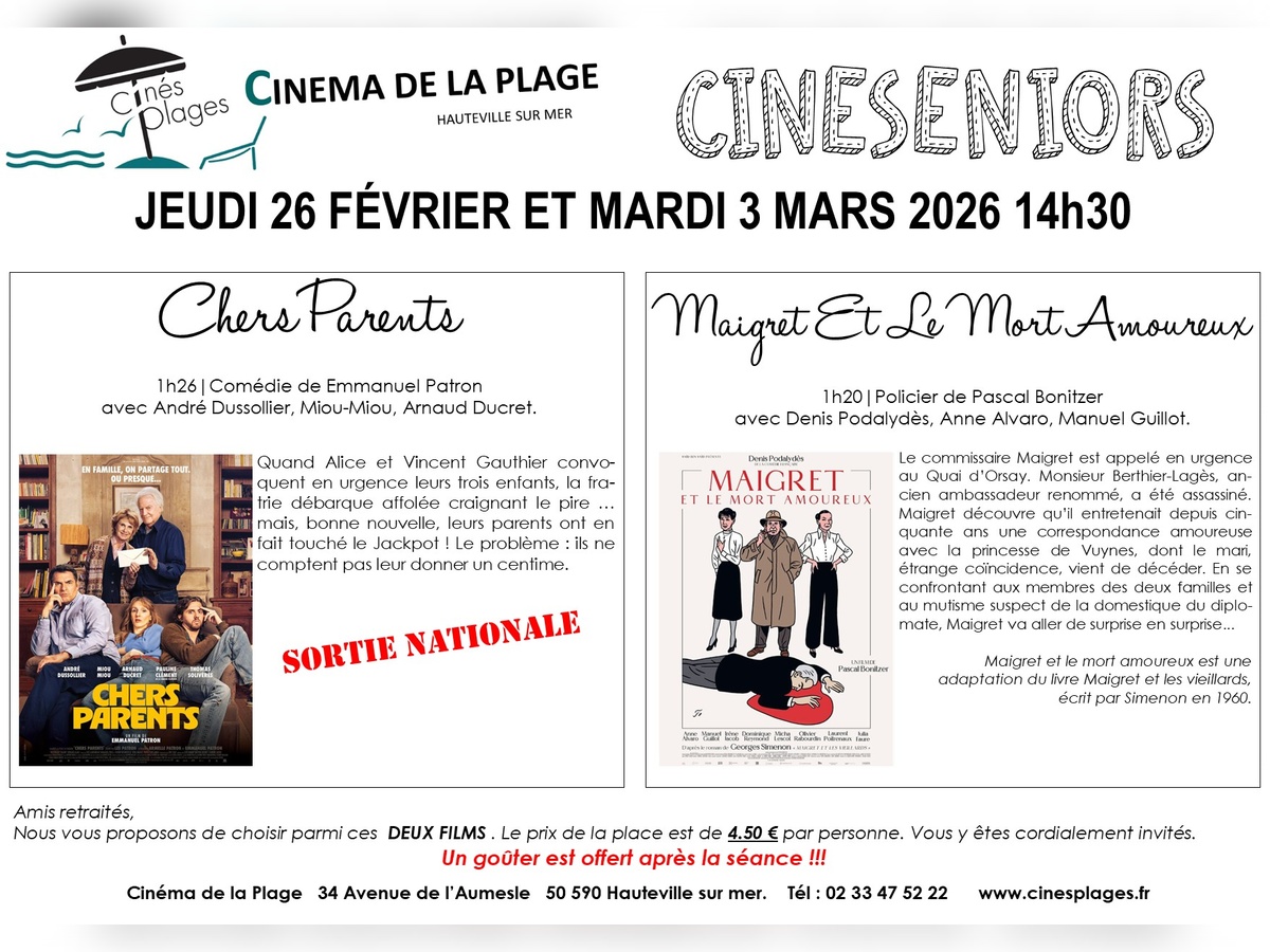 Ciné Seniors Chers parents ou Maigret et le mort amoureux