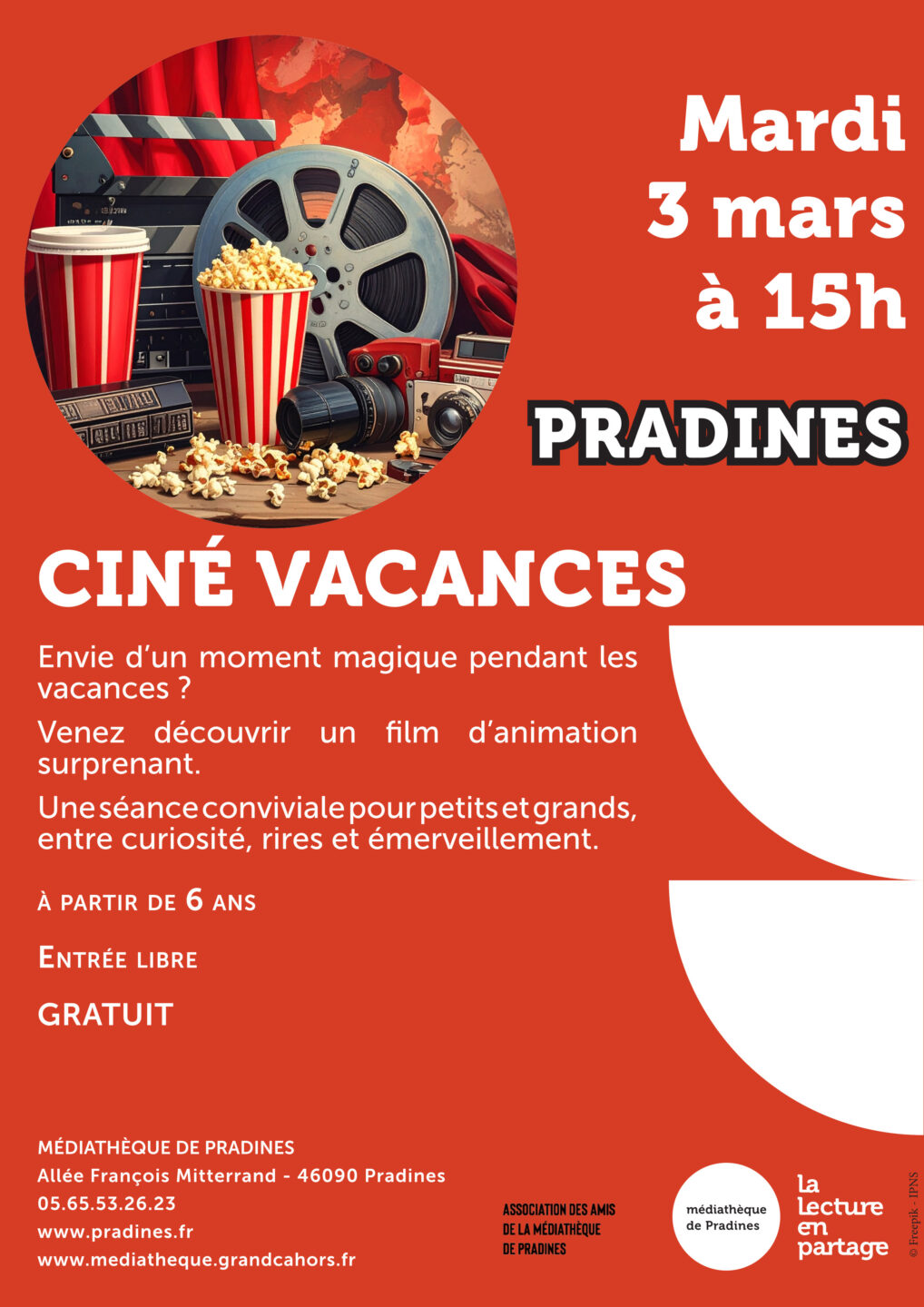 Ciné vacances à la médiathèque de Pradines