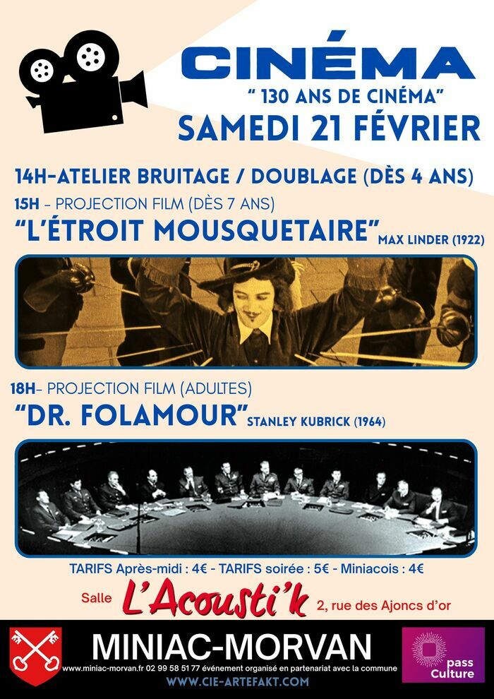 Cinéma : 130 ans de cinéma L'Acousti'k Miniac-Morvan