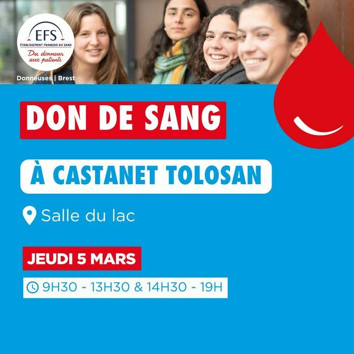 Collecte de sang Salle du Lac Castanet-Tolosan Castanet-Tolosan Collecte de sang Salle du Lac Castanet-Tolosan Castanet-Tolosan