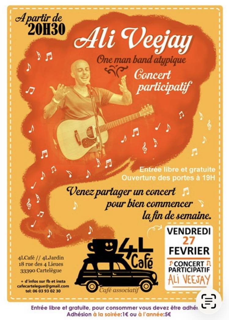 Concert d Ali Veejay au 4L café