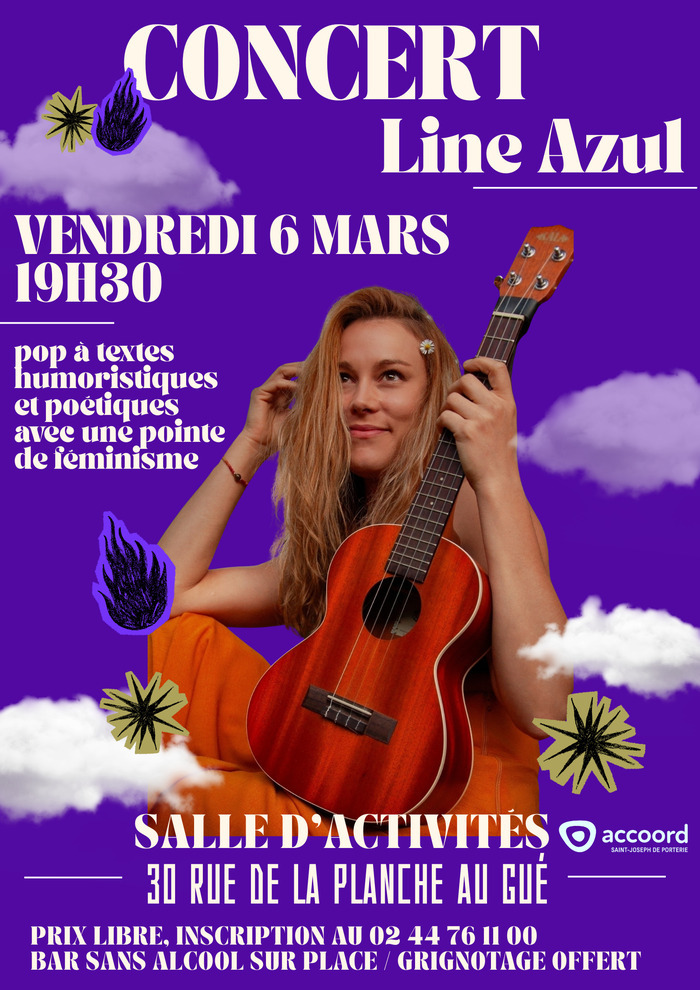 Concert de Line Azul Salle d'activités du centre socioculturel Accoord de St Joseph de Porterie