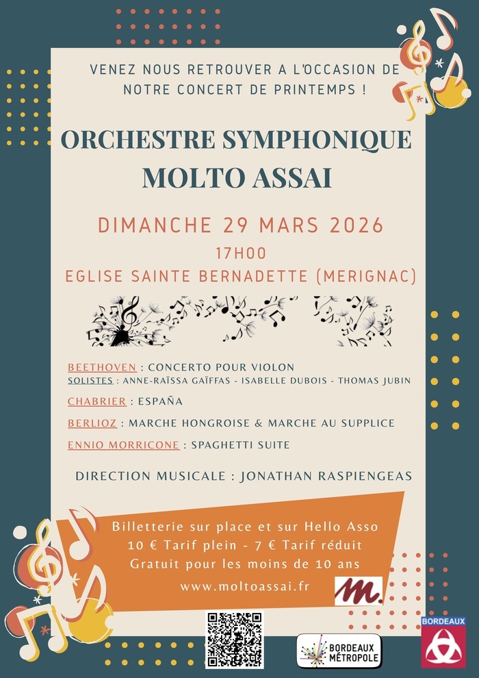 Concert de printemps de Molto Assaï Eglise Sainte Bernadette Mérignac