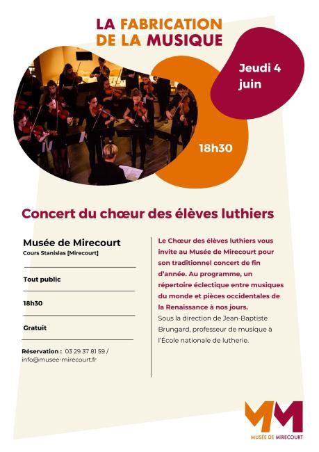 Concert du chœur des élèves luthiers