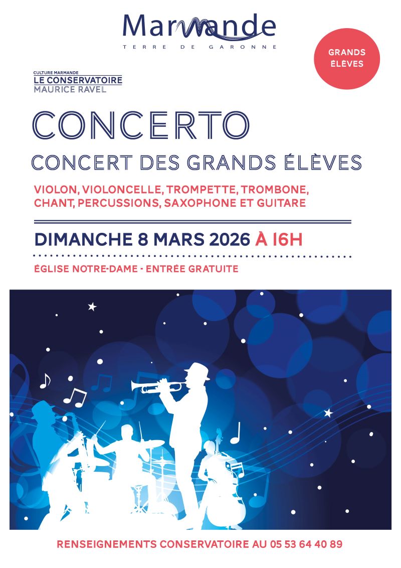 Concerto Concert des grands élèves Conservatoire Maurice Ravel Allée de l’église Marmande 2026-03-08 Concerto Concert des grands élèves Conservatoire Maurice Ravel