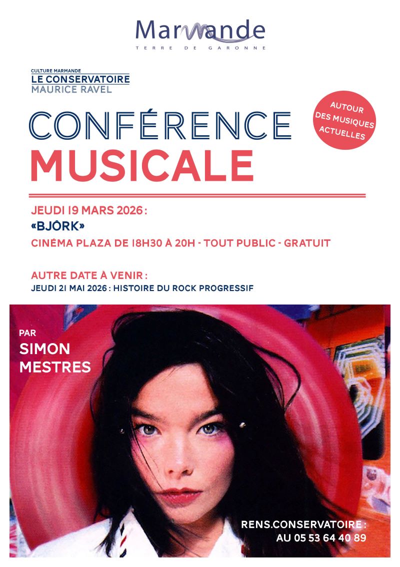 Conférence Musicale par Simon Mestres Björk 36 boulevard de Maré Marmande 2026-03-19 Conférence Musicale par Simon Mestres Björk