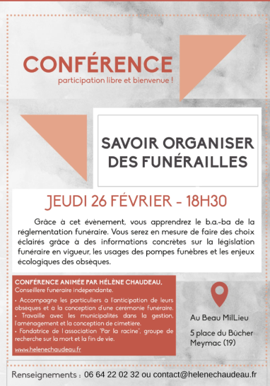 Conférence savoir organiser des funérailles