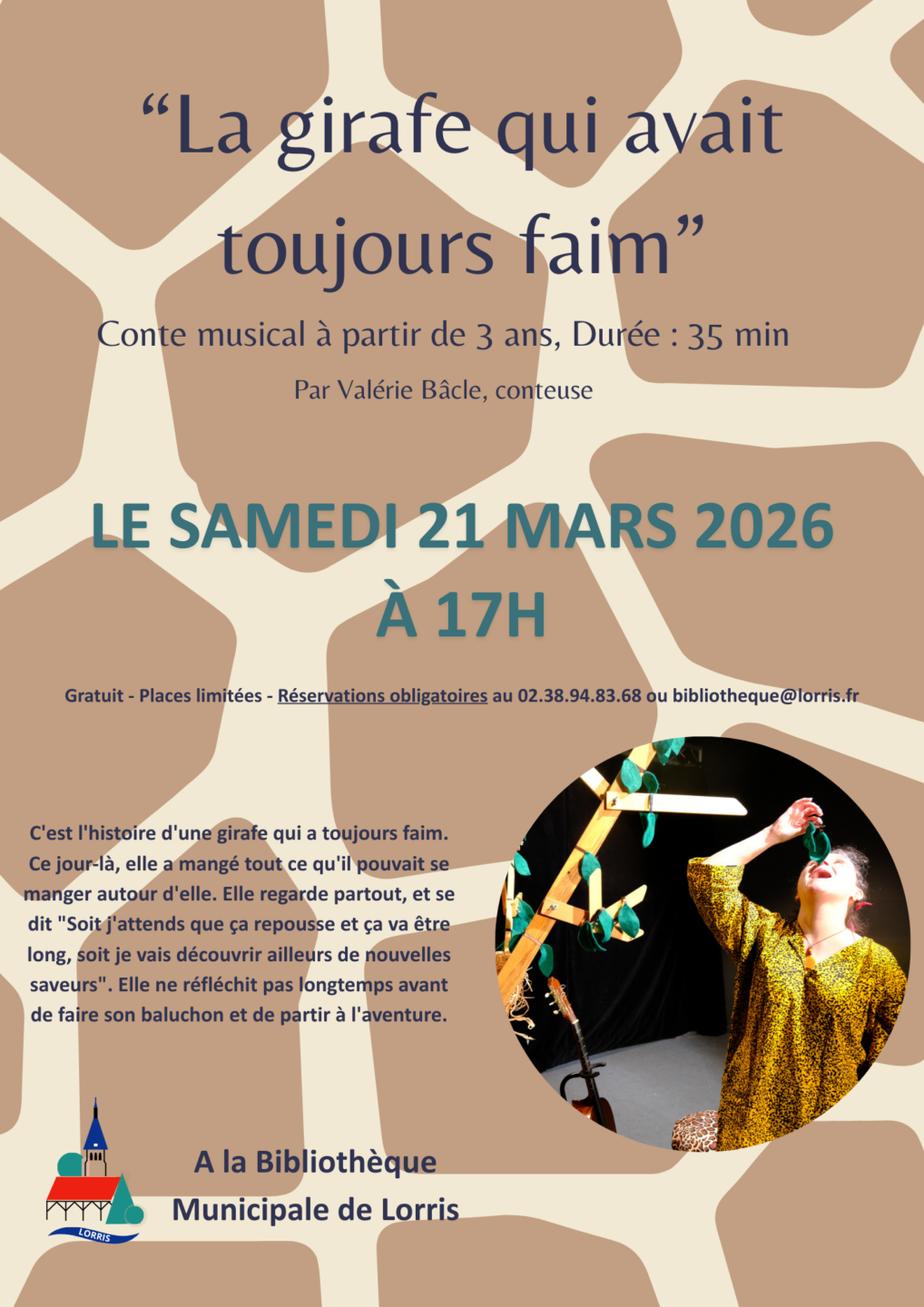 Conte musical La girafe qui avait toujours faim Lorris 2026-03-21 Conte musical La girafe qui avait toujours faim