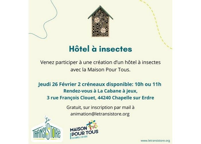 Création d'un hôtel à insectes La Cabane à Jeu La Chapelle-sur-Erdre