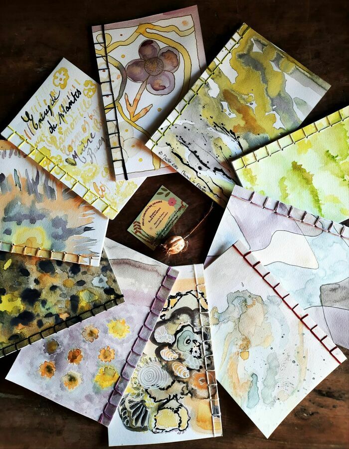 Découverte encres végétales et création carnet relié 74150 Lornay