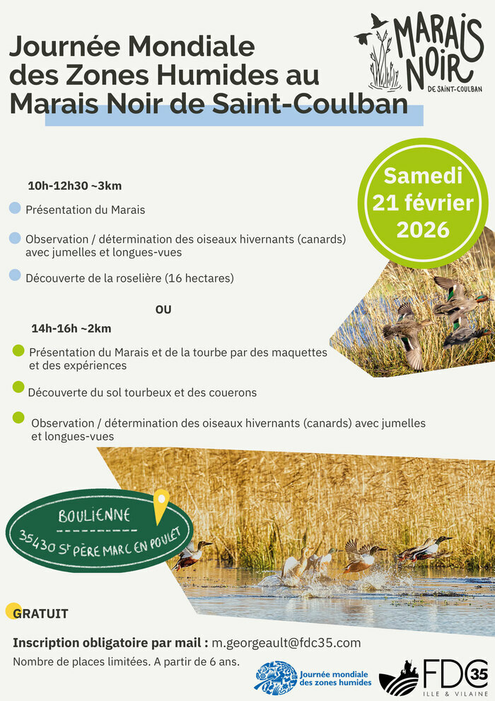 Découverte hivernale Marais noir de Saint-Coulban Saint-Père-Marc-en-Poulet