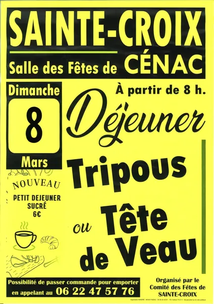 Déjeuner Tripous Tête de veau
