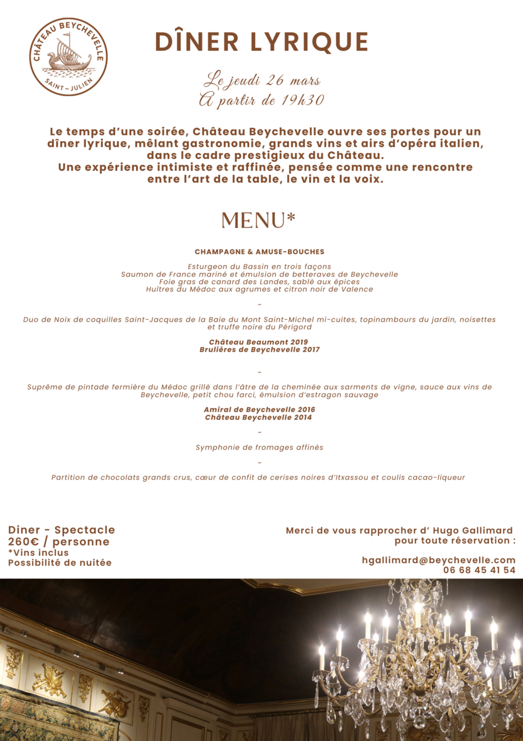 Dîner lyrique au Château Beychevelle