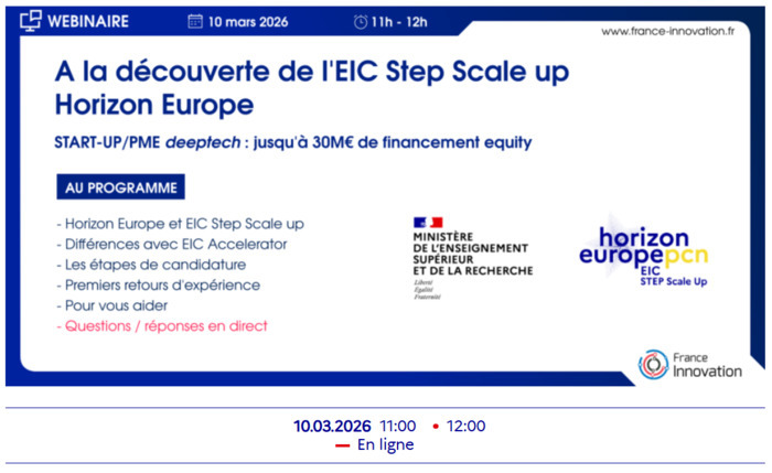 EIC STEP Scale Up - Webinaire de présentation – 10/03/26 Ministère de l'Enseignement supérieur