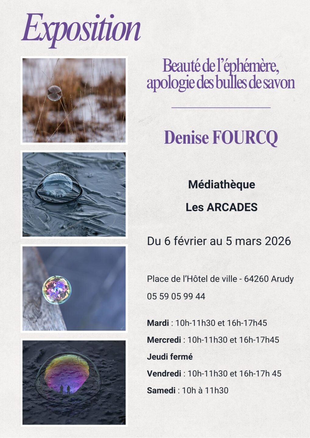 Exposition Beauté de l'éphémère Apologie des bulles de savon