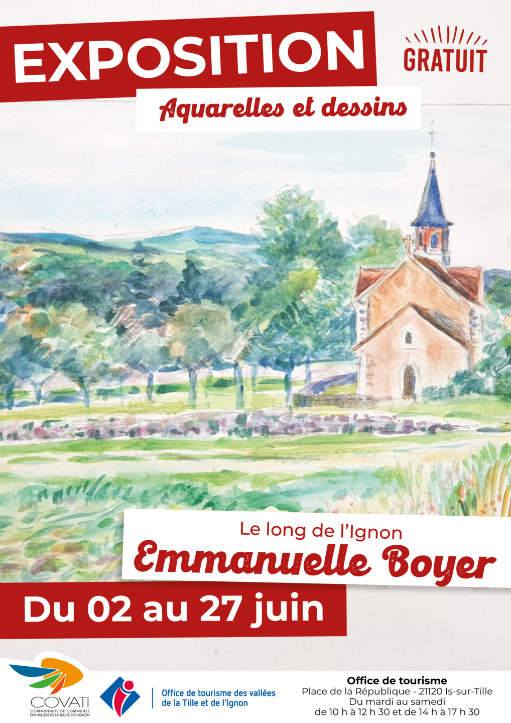 Exposition d'aquarelles et dessins Emmanuelle Boyer