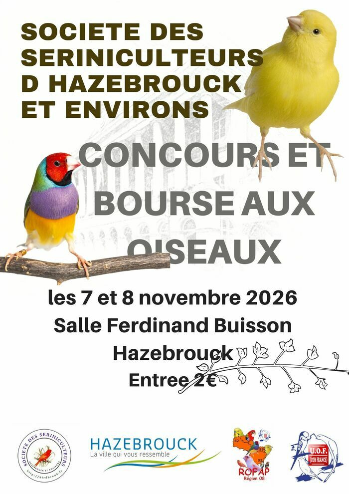 Exposition d'oiseaux Salle des sports Ferdinand Buisson Hazebrouck